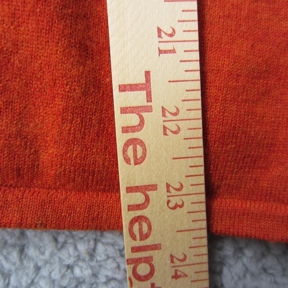 Kenar Cardigan Women's M 100% Italian Merino Wool‎ Open Front  Orange Red Cozy - Picture 6 of 9